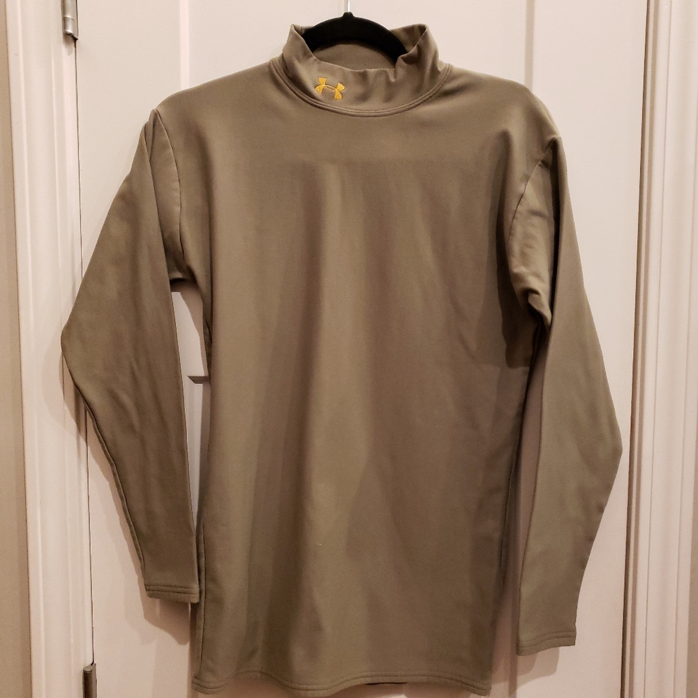Under Armour Olive Long Sleeve Shirt with Yellow Logo
